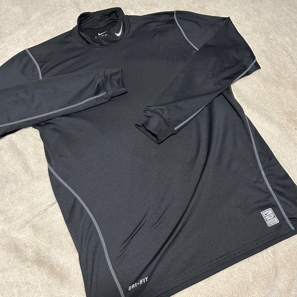 Nike Other - Nike Pro Combat Shirt Mens XL Black Dri-FIT Compression Mock Neck Long Sleeve